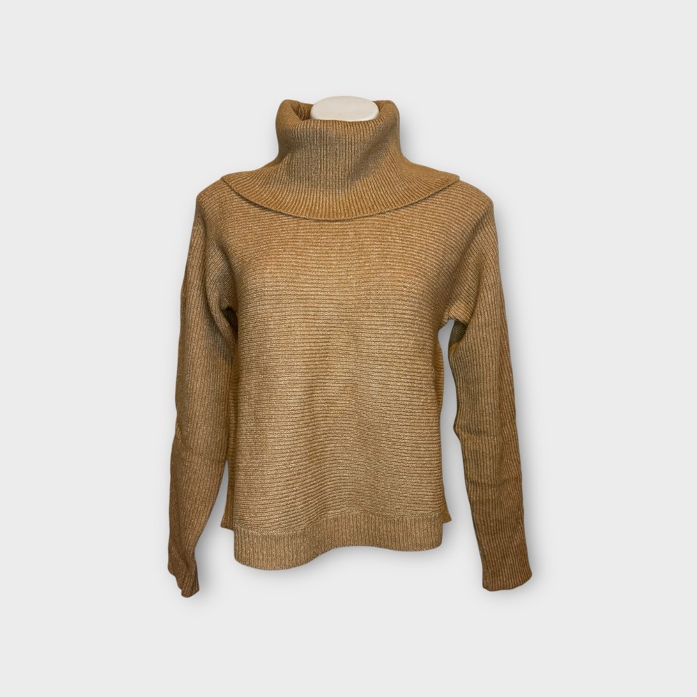 Jason Maxwell Brown Knit Cowl Neck Sweater